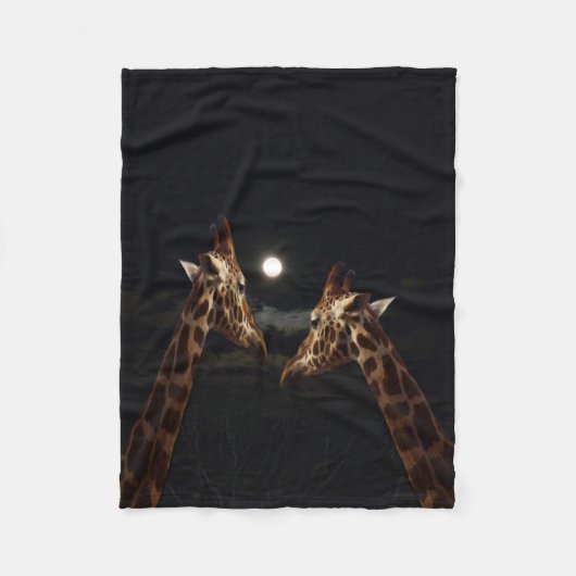 Giraffe liefde in het maanlicht, klein fleece deken (Voorkant)