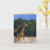 Giraffe Liefde Kaart (Gele Bloem)