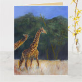 Giraffe Liefde Kaart (Gele Bloem)