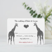 Giraffe Liefde RSVP (Staand voorkant)