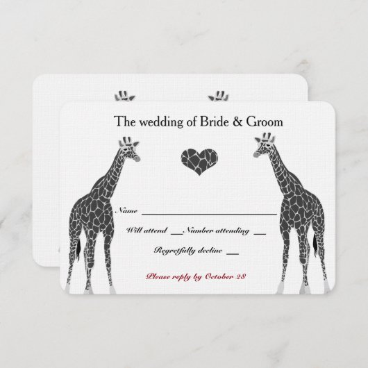 Giraffe Liefde RSVP (Voorkant / Achterkant)