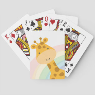 Giraffe liefhebber Cute Giraffe Kijken Pokerkaarten