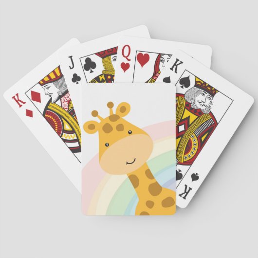 Giraffe liefhebber Cute Giraffe Kijken Pokerkaarten (Achterkant)