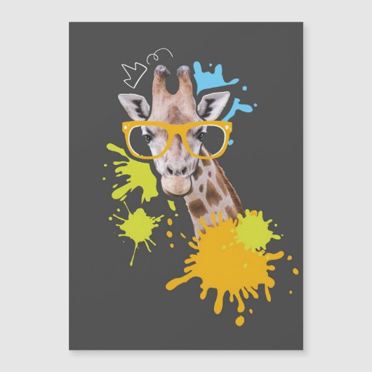 Giraffe liefhebber Cute Giraffe Met Bril (Voorkant)