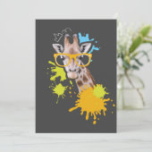 Giraffe Liefhebber Cute Giraffe Met Bril Programmakaart (Staand voorkant)