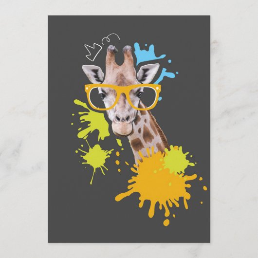 Giraffe Liefhebber Cute Giraffe Met Bril Programmakaart (Voorkant)