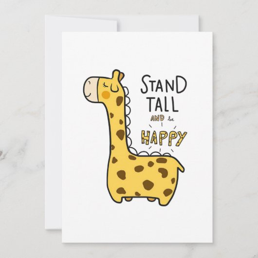 Giraffe Liefhebber Giraffe Sta Rechtop Kaart (Voorkant)