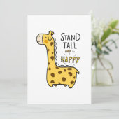 Giraffe Liefhebber Giraffe Sta Rechtop Kaart (Staand voorkant)