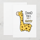 Giraffe Liefhebber Giraffe Sta Rechtop Kaart (Voorkant / Achterkant)