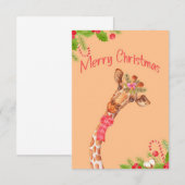 Giraffe liefhebber Giraffen Afrika Prettig Kerstfe Informatiekaartje (Voorkant / Achterkant)