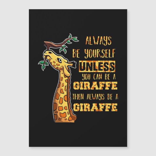 Giraffe Liefhebber Giraffen Wees Altijd Jezelf (Voorkant)