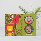 Giraffe Lion Foto dierentuin Birthday Kaart (Staand voorkant)