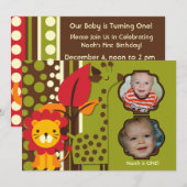 Giraffe Lion Foto dierentuin Birthday Kaart (Voorkant / Achterkant)