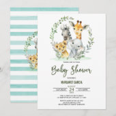 Giraffe Lion Safari Oerwoud Animals Baby shower Kaart (Voorkant / Achterkant)