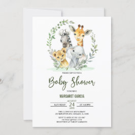 Giraffe Lion Safari Oerwoud Animals Baby shower Kaart