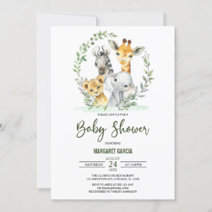Giraffe Lion Safari Oerwoud Animals Baby shower Kaart