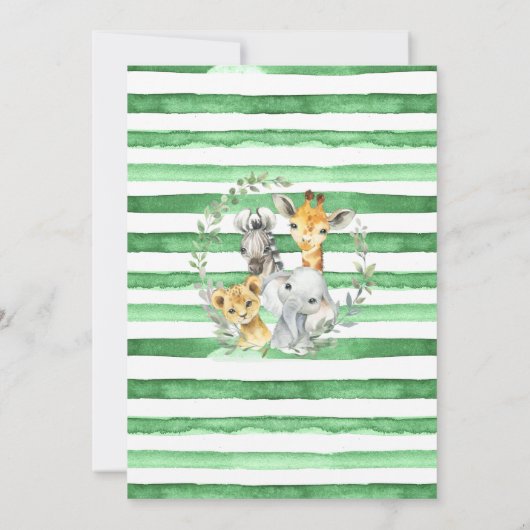 Giraffe Lion Safari Oerwoud Animals Baby shower Kaart (Achterkant)