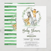 Giraffe Lion Safari Oerwoud Animals Baby shower Kaart (Voorkant / Achterkant)