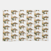 Giraffe Lion Tiger Wildlife Kitchen Handdoeken (Horizontaal)