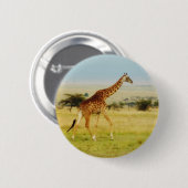 Giraffe loopt Masai Mara Plains, Kenya-knop Ronde Button 5,7 Cm (Voorkant /achterkant)