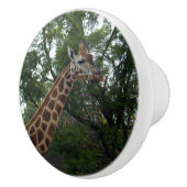 Giraffe loopt met Natuur, Keramische Knop (Rechts)