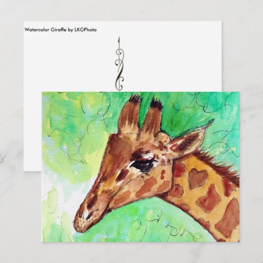 Giraffe Love Briefkaart (Voorkant / Achterkant)