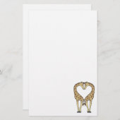 Giraffe Love Briefpapier (Voorkant / Achterkant)