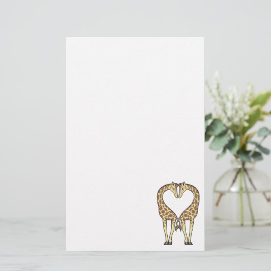 Giraffe Love Briefpapier (Staand voorkant)