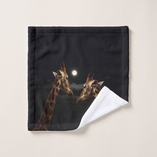Giraffe Love in the Moonlight Bad Handdoek (Wasdoekje)