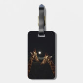 Giraffe Love in the Moonlight Bagagelabel (Achterkant verticaal)