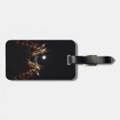 Giraffe Love in the Moonlight Bagagelabel (Achterkant horizontaal)