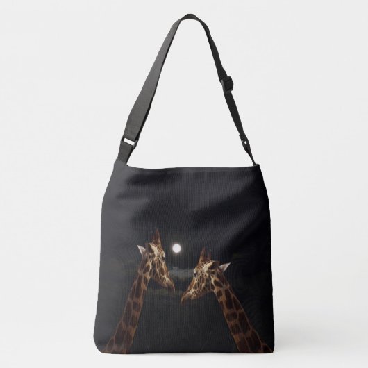 Giraffe Love in the Moonlight Crossbody Tas (Achterkant)
