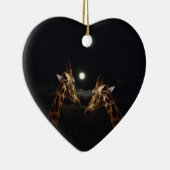 Giraffe Love in the Moonlight Keramisch Ornament (Rechts)
