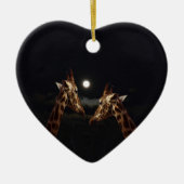 Giraffe Love in the Moonlight Keramisch Ornament (Voorkant)