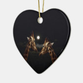 Giraffe Love in the Moonlight Keramisch Ornament (Links)
