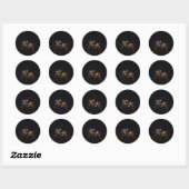 Giraffe Love in the Moonlight Ronde Sticker (Vel)