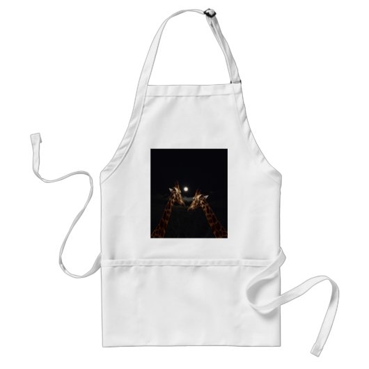 Giraffe Love in the Moonlight Standaard Schort (Voorkant)