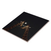Giraffe Love in the Moonlight Tegeltje (Zijkant)