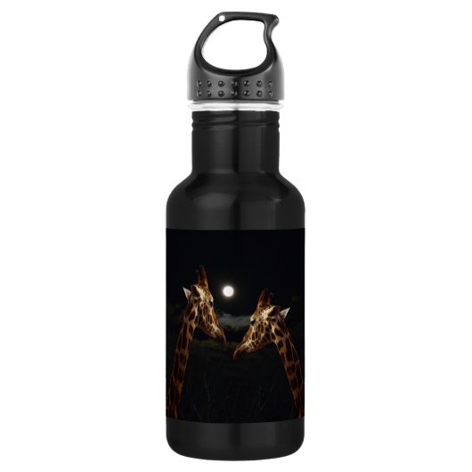 Giraffe Love in the Moonlight Waterfles (Voorkant)