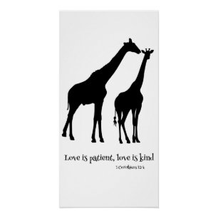 Giraffe Love is patiënt, Love is Sind Perfect Poster