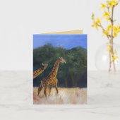 Giraffe Love Kaart (Gele Bloem)