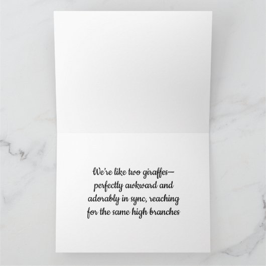 Giraffe Love Kaart (Binnen)