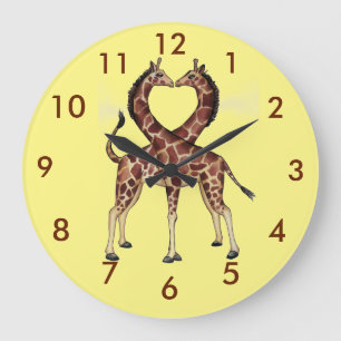 Giraffe Love-klok Grote Klok