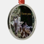 Giraffe Love Metalen Ornament (Rechts)