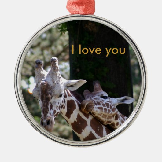 Giraffe Love Metalen Ornament (Voorkant)