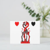 Giraffe Love - Passionate Red Briefkaart (Staand voorkant)