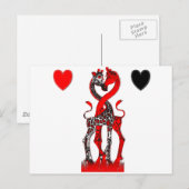 Giraffe Love - Passionate Red Briefkaart (Voorkant / Achterkant)