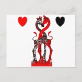Giraffe Love - Passionate Red Briefkaart (Voorkant)