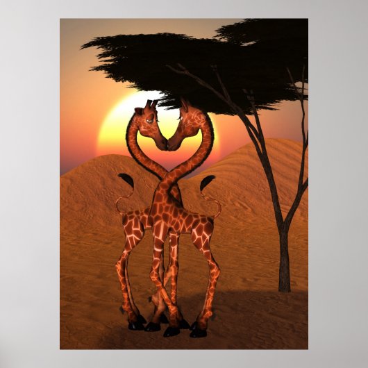 Giraffe Love Poster (Voorkant)