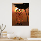 Giraffe Love Poster (Keuken)